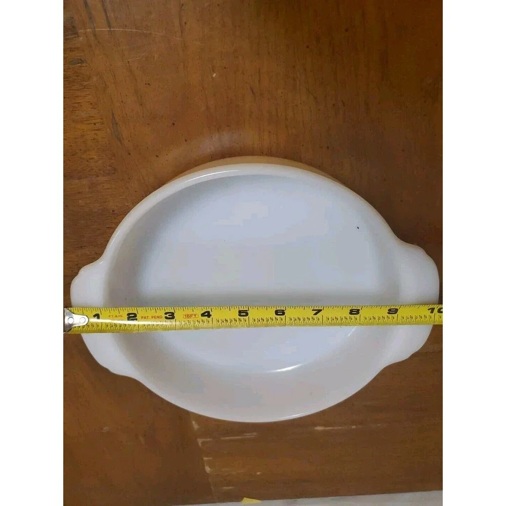Fire King Peach Luster Bowl Pie Plate #15 2qt Reversed Stamp Vintage 1970s